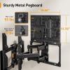 imagePERLEGEAR Full Motion TV Mount with Metal Pegboard for Most 4284 inch Flat or Curved TVs up to 132 lbs TV Wall Mount with Swivel ampamp ToolFree Tilt Max VESA 600x400mm Fits 1216 Wood Studs PGLF17