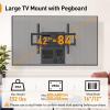 imagePERLEGEAR Full Motion TV Mount with Metal Pegboard for Most 4284 inch Flat or Curved TVs up to 132 lbs TV Wall Mount with Swivel ampamp ToolFree Tilt Max VESA 600x400mm Fits 1216 Wood Studs PGLF17