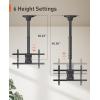 imagePerlegear Ceiling TV Mount Hanging TV Mount for 3775 inch Flat or Curved TVs up to 99 lbs Full Motion TV Bracket with Swivel Tilt Max VESA 600x400mm PGLCM1