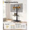 imagePerlegear Floor TV Stand with LED Light for 3275quot TVs Tall TV Stand with Swivel and Tilt 12 Height Levels TV Mount Stand Solid Wood Base up to 110 lbs for Living Room Max VESA 600x400mm PGFS21B