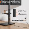 imagePerlegear Floor TV Stand with Power Outlet Universal TV Stand for 3275 inch TVs up to 110 lbs Height Adjustable Standing TV Mount Tall TV Mount with Wood Base Max VESA 600x400mm PGFS06Black
