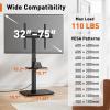 imagePerlegear Floor TV Stand with Power Outlet Universal TV Stand for 3275 inch TVs up to 110 lbs Height Adjustable Standing TV Mount Tall TV Mount with Wood Base Max VESA 600x400mm PGFS06Black