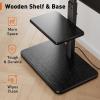 imagePerlegear Floor TV Stand with Power Outlet Universal TV Stand for 3275 inch TVs up to 110 lbs Height Adjustable Standing TV Mount Tall TV Mount with Wood Base Max VESA 600x400mm PGFS06Black