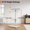 imagePerlegear Floor TV Stand with Power Outlet Universal TV Stand for 3275 inch TVs up to 110 lbs Height Adjustable Standing TV Mount Tall TV Mount with Wood Base Max VESA 600x400mm PGFS06White