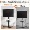 imagePerlegear Floor TV Stand with Power Outlet Universal TV Stand for 3275 inch TVs up to 110 lbs Height Adjustable Standing TV Mount Tall TV Mount with Wood Base Max VESA 600x400mm PGFS06Black