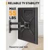 imagePerlegear Full Motion TV Wall Mount for Most 2650 Inch TVs Max VESA 300 x 300mm TV Monitor Wall Mount Bracket with Rotation Swivel Tilt Extension and Leveling Adjustment Holds up to 55 lbsBlack