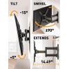 imagePerlegear Full Motion TV Wall Mount for Most 2650 Inch TVs Max VESA 300 x 300mm TV Monitor Wall Mount Bracket with Rotation Swivel Tilt Extension and Leveling Adjustment Holds up to 55 lbsBlack