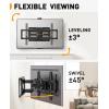 imagePerlegear Full Motion TV Wall Mount for Most 4284 inch Flat Curved TVs up to 132 lbs 1216 Wood Studs Bracket with Articulating Arms Swivel ToolFree Tilt Max VESA 600x400mm PGLF12