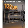 imagePerlegear Full Motion TV Wall Mount for Most 4284 inch Flat Curved TVs up to 132 lbs 1216 Wood Studs Bracket with Articulating Arms Swivel ToolFree Tilt Max VESA 600x400mm PGLF12