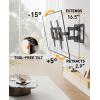imagePerlegear Full Motion TV Wall Mount for Most 4284 inch Flat Curved TVs up to 132 lbs 1216 Wood Studs Bracket with Articulating Arms Swivel ToolFree Tilt Max VESA 600x400mm PGLF12