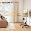 imagePerlegear Mobile TV Cart ClipOn Integrated Power Supply Rolling TV Stand Portable for 2360 TVs up to 88 lbs 3 Height Levels with Adjustable Tray TV Stand with Wheels Max VESA 400x400mm