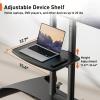 imagePerlegear Mobile TV Cart for 3282 Inch FlatCurved LEDLCDOLED TVs Rolling TV Stand with Height Adjustable Shelf Max VESA 600x400mm up to 100lbs Outdoor TV Stand Trolley with Wheels PGTVMC051deep black