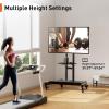 imagePerlegear Mobile TV Cart for 3282 Inch FlatCurved LEDLCDOLED TVs Rolling TV Stand with Height Adjustable Shelf Max VESA 600x400mm up to 100lbs Outdoor TV Stand Trolley with Wheels PGTVMC051deep black