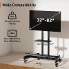 imagePerlegear Mobile TV Cart for 3282 Inch FlatCurved LEDLCDOLED TVs Rolling TV Stand with Height Adjustable Shelf Max VESA 600x400mm up to 100lbs Outdoor TV Stand Trolley with Wheels PGTVMC051deep black