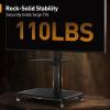 imagePerlegear Mobile TV Stand with Power Outlet Tilt ampamp Swivel Rolling TV Cart for 32 to 65 70 75 inch TVs up to 110 lbs Height Adjustable Rolling TV Stand with Wheels Max VESA 600x400mm PGTVMC17black