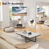 imagePerlegear Mobile TV Stand with Power Outlet Tilt ampamp Swivel Rolling TV Cart for 32 to 65 70 75 inch TVs up to 110 lbs Height Adjustable Rolling TV Stand with Wheels Max VESA 600x400mm PGTVMC17White
