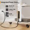 imagePerlegear Mobile TV Stand with Power Outlet Tilt ampamp Swivel Rolling TV Cart for 32 to 65 70 75 inch TVs up to 110 lbs Height Adjustable Rolling TV Stand with Wheels Max VESA 600x400mm PGTVMC17White