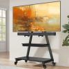 imagePerlegear Mobile TV Stand with Soundbar Mount Rolling Floor TV Stand with Wheels for 4380quot TVs up to 132lbs Mobile TV Cart with Storage Shelves Tilt Swivel Corner TV Cart Max VESA 600x400mm