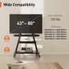 imagePerlegear Mobile TV Stand with Soundbar Mount Rolling Floor TV Stand with Wheels for 4380quot TVs up to 132lbs Mobile TV Cart with Storage Shelves Tilt Swivel Corner TV Cart Max VESA 600x400mm