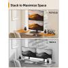 imagePerlegear Monitor Stand Dual Monitor Mount for Two 1340 inch Screens Vertical Monitor Stand with 360 Degree Rotation Swivel and Tilt 13 Height Settings Max VESA 100x100mm PGTVS30
