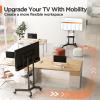 imagePerlegear Rolling TV Stand Mobile TV Stand on Wheels for 3285 Inch Screens up to 132 lbs Height Adjustable Mobile TV Cart with Metal Shelf Rolling TV Cart with Lockable Wheels Max VESA 600x400mm