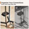 imagePerlegear Rolling TV Stand Mobile TV Stand on Wheels for 3285 Inch Screens up to 132 lbs Height Adjustable Mobile TV Cart with Metal Shelf Rolling TV Cart with Lockable Wheels Max VESA 600x400mm