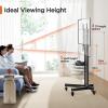 imagePerlegear Rolling TV Stand Mobile TV Stand on Wheels for 3285 Inch Screens up to 132 lbs Height Adjustable Mobile TV Cart with Metal Shelf Rolling TV Cart with Lockable Wheels Max VESA 600x400mm