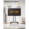 imagePerlegear Rolling TV Stand Mobile TV Stand with Wheels for 3270 inch TVs Height Adjustable Mobile TV Cart with 15 to 5 Tilt Rolling Cart for 4K TV Max VESA 400x400mm up to 88lbs PGTVMC14