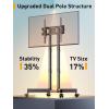 imagePerlegear Rolling TV Stand Mobile TV Stand with Wheels for 3270 inch TVs Height Adjustable Mobile TV Cart with 15 to 5 Tilt Rolling Cart for 4K TV Max VESA 400x400mm up to 88lbs PGTVMC14