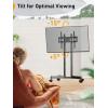imagePerlegear Rolling TV Stand Mobile TV Stand with Wheels for 3270 inch TVs Height Adjustable Mobile TV Cart with 15 to 5 Tilt Rolling Cart for 4K TV Max VESA 400x400mm up to 88lbs PGTVMC14