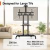 imagePerlegear Rolling TV Stand Portable TV Stand on Wheels for 5590 Inch Screens up to 200 lbs Adjustable Mobile TV Cart with AV Shelf ampamp Camera Shelf Outdoor Tv Stand Max VESA 800x500mm PGTVMC07