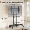 imagePerlegear Rolling TV Stand Portable TV Stand on Wheels for 5590 Inch Screens up to 200 lbs Adjustable Mobile TV Cart with AV Shelf ampamp Camera Shelf Outdoor Tv Stand Max VESA 800x500mm PGTVMC07
