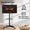 imagePerlegear Rolling TV Stand for 2360 Inch LED Flat ScreenCurved TVs up to 88lbsMobile TV Stand Wheels with Height Adjustable Portable Rolling TV Cart Max VESA 400x400mm PGTVMC06