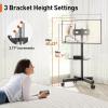 imagePerlegear Rolling TV Stand for 2360 Inch LED Flat ScreenCurved TVs up to 88lbsMobile TV Stand Wheels with Height Adjustable Portable Rolling TV Cart Max VESA 400x400mm PGTVMC06