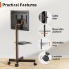 imagePerlegear Rolling TV Stand for 2360 Inch LED Flat ScreenCurved TVs up to 88lbsMobile TV Stand Wheels with Height Adjustable Portable Rolling TV Cart Max VESA 400x400mm PGTVMC06