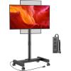 imagePerlegear Rolling TV Stand with Power Outlet Tilt ampamp Rotation TV Cart  Ideal for 2650 Inch TVs up to 55 lbs Featuring 8 Height Settings Max VESA 300x300mm PGTVMC19