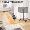 imagePerlegear Rolling TV Stand with Power Outlet Tilt ampamp Rotation TV Cart  Ideal for 2650 Inch TVs up to 55 lbs Featuring 8 Height Settings Max VESA 300x300mm PGTVMC19