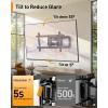 imagePerlegear Sliding TV Wall Mount for 4295 TVs up to 150 lbs with Cable Management ToolFree Tilt Swivel ampamp Extension Fits 121624 Wood Studs Max VESA 600x400mm PGTVM41B