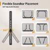 imagePerlegear Soundbar Mount with Adjustable Height Sound bar Mount up to 15 lbs Soundbar Mount Under TV or Above TV Soundbar tv Mount Bracket with Detachable Long Extension Plates PGSM04B