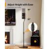 imagePerlegear Speaker Stand Pair 28 to 38 Height Adjustable Surround Sound Speaker Stands for Small Bookshelf Satellite Speakers and Studio Monitors up to 5lbs ToolFree Floor Speaker Stand PGSS11