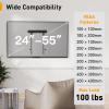 imagePerlegear Studless TV Wall Mount for Most 2455 Inch TVs up to 100 lbs No Stud TV Mount Drywall TV Bracket with Max VESA 400x400mm No Drill Easy Install Low Profile PGMT7