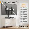 imagePerlegear TV Stand Mount Universal Swivel TV Stand for 3265 Inch LCDLEDOLED TVs up to 88 lbs TV Legs with Tempered Glass Base Height Adjustable TV Base Stand with Tilt Max VESA 400x400mmDeep Black