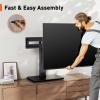imagePerlegear TV Stand Mount Universal Swivel TV Stand for 3265 Inch LCDLEDOLED TVs up to 88 lbs TV Legs with Tempered Glass Base Height Adjustable TV Base Stand with Tilt Max VESA 400x400mmDeep Black
