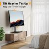 imagePerlegear TV Stand Mount Universal Swivel TV Stand for 3265 Inch LCDLEDOLED TVs up to 88 lbs TV Legs with Tempered Glass Base Height Adjustable TV Base Stand with Tilt Max VESA 400x400mmDeep Black