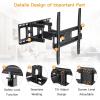 imagePerlegear TV Wall Mount Bracket Full Motion for 2665 Inch LED LCD OLED Flat Curved TVs TV Mount with Dual Swivel Articulating Arms Extension Tilt Max VESA 400x400mm Fits 1216quot Wood StudDark Black
