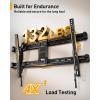 imagePerlegear Tilting TV Wall Mount for 4290 Inch TVs with Leveling Adjustment Low Profile TV Mount up to 132 lbs Wall Mount Bracket Fits 12161824 Wood Studs Max VESA 600x400mm PGLT9