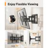 imagePerlegear ULListed Full Motion TV Wall Mount for 4086 Inch Flat Curved TVs up to 132 lbs 1216 Wood Studs TV Mount Bracket with ToolFree Tilt Swivel Extension Max VESA 600 x 400mm PGLF15