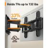 imagePerlegear ULListed Full Motion TV Wall Mount for 4086 Inch Flat Curved TVs up to 132 lbs 1216 Wood Studs TV Mount Bracket with ToolFree Tilt Swivel Extension Max VESA 600 x 400mm PGLF15