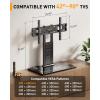 imagePerlegear Universal Swivel TV Stand with Pegboard Storage Height Adjustable Table top TV Stand Mount for 4290 Inch TVs up to 150 lbs with Large Glass Base for Stability Max VESA 600x400mm PGTVS36