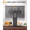 imagePerlegear Universal Swivel TV Stand with Pegboard Storage Height Adjustable Table top TV Stand Mount for 4290 Inch TVs up to 150 lbs with Large Glass Base for Stability Max VESA 600x400mm PGTVS36